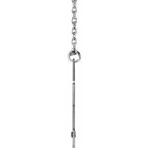 Rhodium-Plated Sterling Silver Personalized Imitation Mozambique Garnet Star of David 18" Necklace
