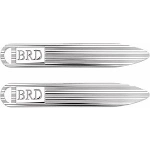 Rhodium-Plated Sterling Silver 3-Initials Textured Monogram Collar Stay