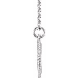 Sterling Silver Engravable Round 16-18" Rope Necklace