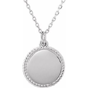 Engravable Round 16-18" Rope Necklace