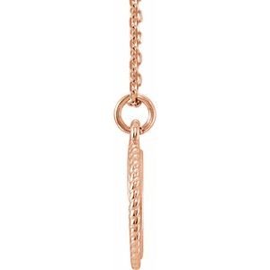 14K Rose Gold Engravable Round 16-18" Rope Necklace