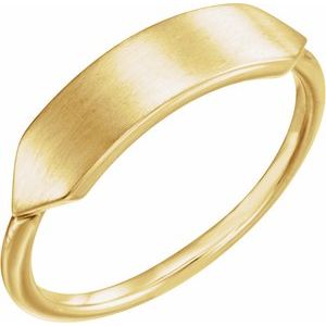 14K Yellow Gold 19.7x5 mm Geometric Signet Ring