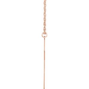 14K Rose Gold Personalized Block Single Name Cross 18" Necklace