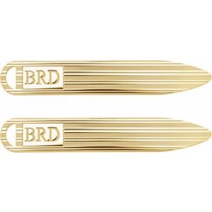 10K Yellow Gold 3-Initials Textured Monogram Collar Stay
