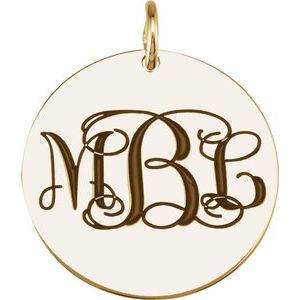 18K Yellow Gold Vermeil Be Posh�� Engravable Disc Pendant