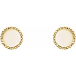 18K Yellow Gold Vermeil Engravable Beaded Earrings