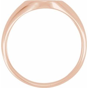 14K Rose Gold 10x8 mm Oval Signet Ring