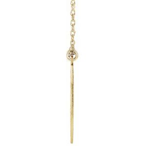 10K Yellow Gold .01 CTW Natural Diamond Engravable Graduation 18" Necklace