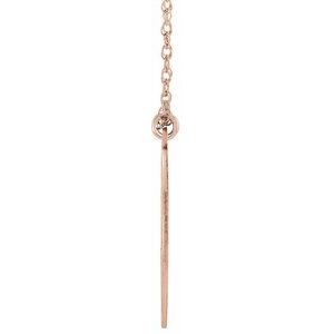 14K Rose Gold-Plated Sterling Silver .01 CTW Natural Diamond Engravable Graduation 18" Necklace