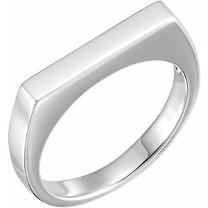 14K White Gold 3 mm Engravable Stackable Ring