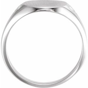 Platinum .05 CTW Natural Diamond Square Signet Ring