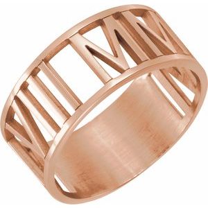 Pierced Roman Numeral Date Ring
