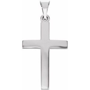 14K White Gold Cross Pendant