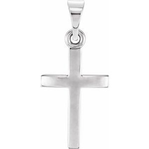 14K White Gold Cross Pendant