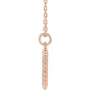 14K Rose Gold Engravable Beaded Disc 16-18" Necklace