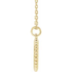 14K Yellow Gold Engravable Beaded Disc 16-18" Necklace