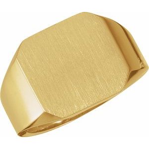14K Yellow Gold 15 mm Octagon Signet Ring