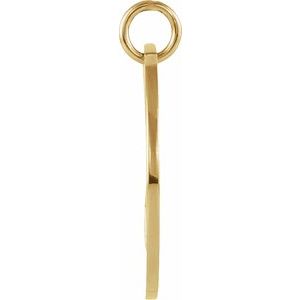 14K Yellow Gold Engravable Pierced Heart Disc Pendant