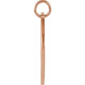 14K Rose Gold Engravable Pierced Heart Disc Pendant