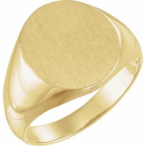 18K Yellow Gold Oval Signet Ring