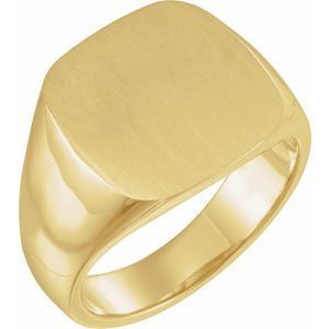 10K Yellow Gold 16 mm Signet Ring