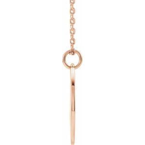 14K Rose Gold Engravable Pierced Heart Disc 16-18" Necklace