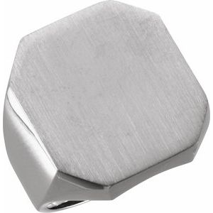 14K White Gold Octagon Signet Ring