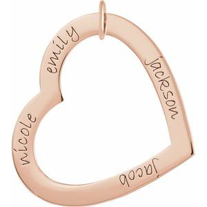 14K Rose Gold Posh Mommy�� Large Engravable Heart Loop Pendant