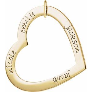 18K Yellow Gold Vermeil Posh Mommy�� Large Engravable Heart Loop Pendant