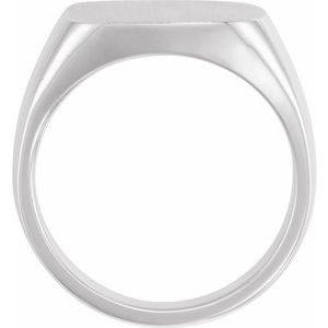 14K White Gold 16 mm Signet Ring