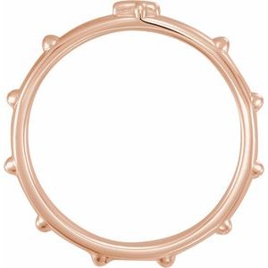 18K Rose Gold 2.5 mm Rosary Ring Size 9
