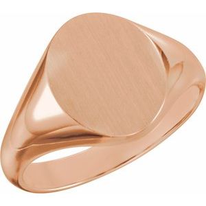 14K Rose Gold Oval Signet Ring
