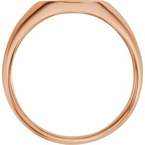 14K Rose Gold Oval Signet Ring