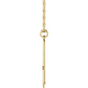 10K Yellow Gold .015 CT Natural Diamond Alabama State Accent City 18" Necklace
