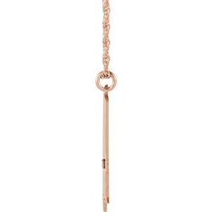 14K Rose Gold .015 CT Natural Diamond Alabama State Accent City 18" Necklace