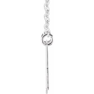14K White Gold Alabama State with Heart-Pierced City 18" Necklace
