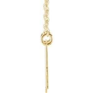 10K Yellow Gold Alabama State with Heart-Pierced City 18" Necklace