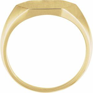14K Yellow Gold 14 mm Hexagon Signet Ring