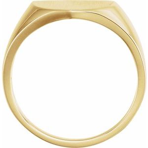 14K Yellow Gold 14 mm Shield Signet Ring