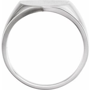 Platinum 14 mm Shield Signet Ring