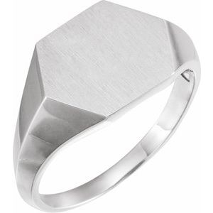 14 mm Hexagon Signet Ring