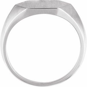 Platinum 14 mm Hexagon Signet Ring