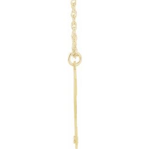 10K Yellow Gold Engravable Imitation Alexandrite Initial C 18" Necklace