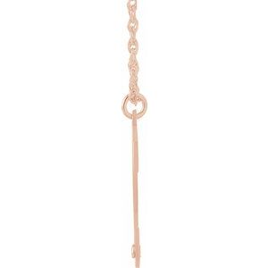 14K Rose Gold Engravable Imitation Emerald Initial C 18" Necklace