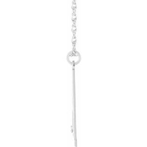 14K White Gold Engravable Imitation Ruby Initial A 18" Necklace