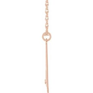 14K Rose Gold Engravable Imitation Citrine Initial E 18" Necklace