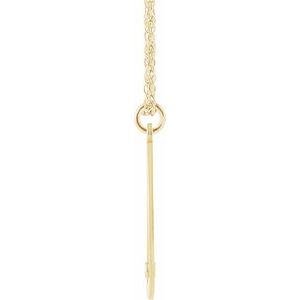 10K Yellow Gold Engravable Imitation Citrine Initial D 18" Necklace