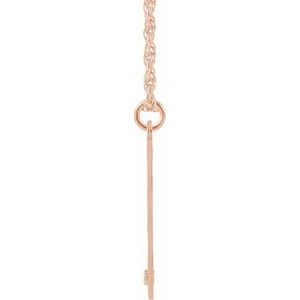 14K Rose Gold-Plated Sterling Silver Engravable Imitation Diamond Initial B 18" Necklace