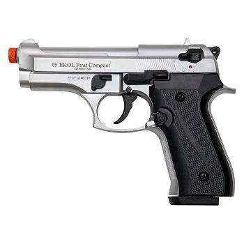 Compact V92F Front Firing Blank Gun Nickel Finish
