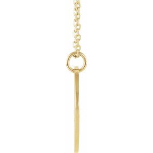 14K Yellow Gold Engravable Pierced Heart Disc 16-18" Necklace